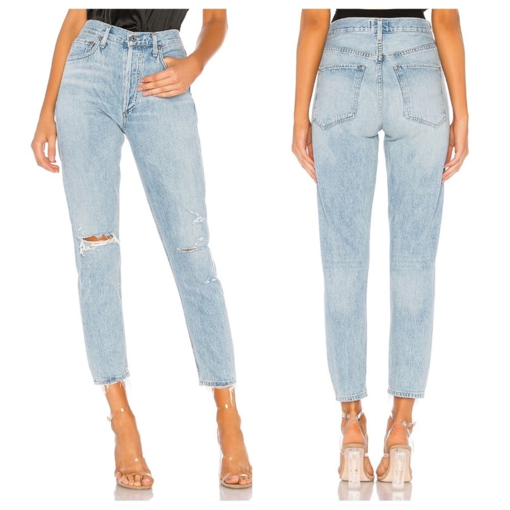 AGOLDE Jamie High Rise Classic Jeans Distressed Button Fly Size 25
